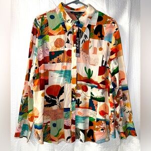 NWT Charlie B Women Button Down Top Size XL